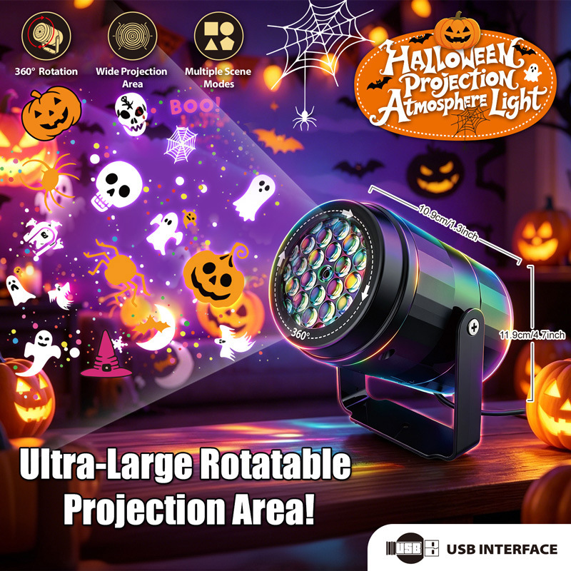 Kids Yard Toys - Projecteur LED pour Halloween et Noël